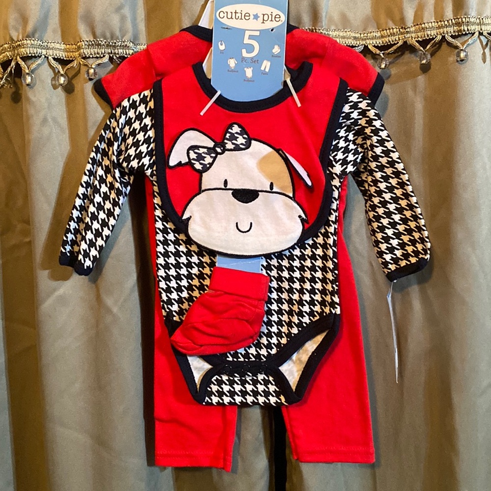 NEW Cute girl Scottie dog 5 piece set cutie pie